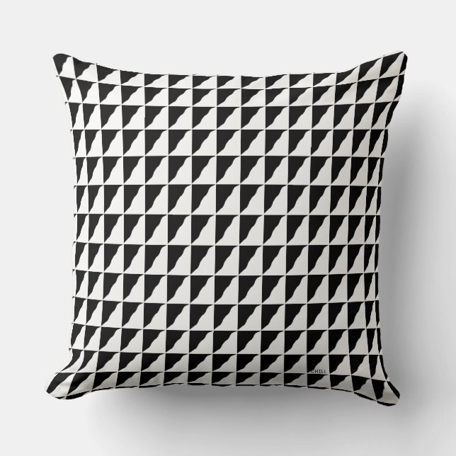 Black and White Pattern Chill With Cushionarium Cushion (Front)