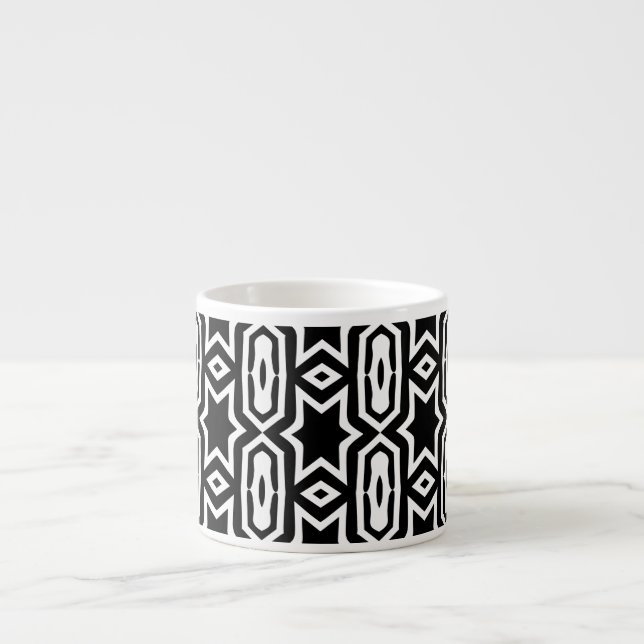 Black and White Pattern CoraValiana Espresso Cup (Front)
