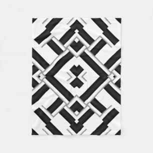 Black And White Pattern Fleece Blanket
