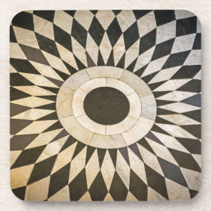 Black and white pattern hard plastic coasters