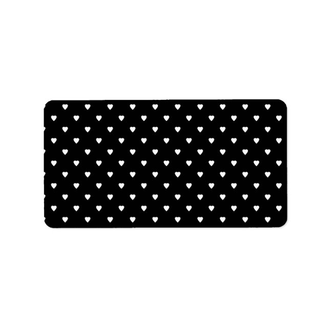 Black and White Pattern - Hearts. Label (Front)