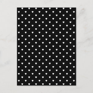 Black and White Pattern - Hearts. Postcard