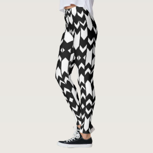 black and white pattern leggings