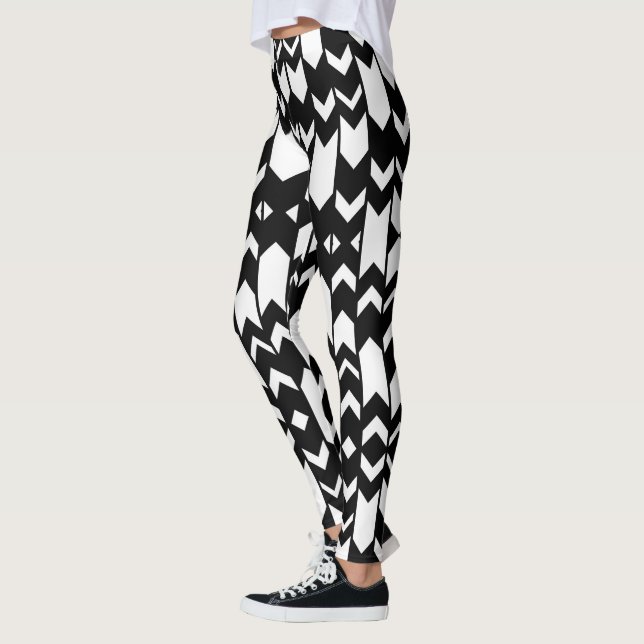 black and white pattern leggings (Left)