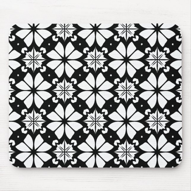 Black and white Pattern Mouse Pad (Front)