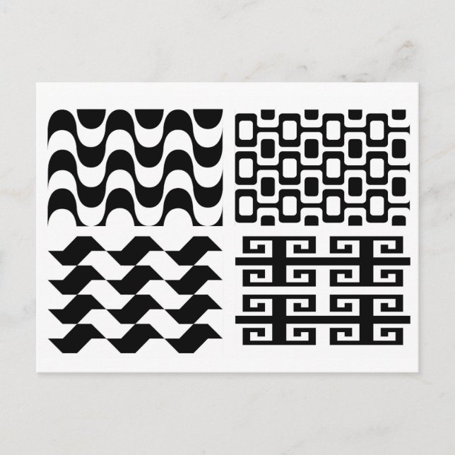 Black and white pattern postcard (Front)
