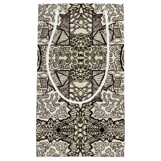 Black and white pattern small gift bag