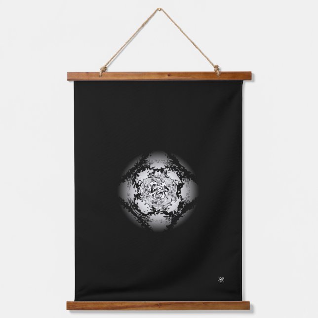Black and white pattern (sphere) hanging tapestry (Front)