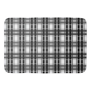 Black and white pattern Tartan geometry chequered Bath Mat