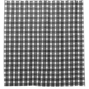 Black and white pattern Tartan geometry chequered Shower Curtain