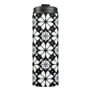 Black and white Pattern Thermal Tumbler