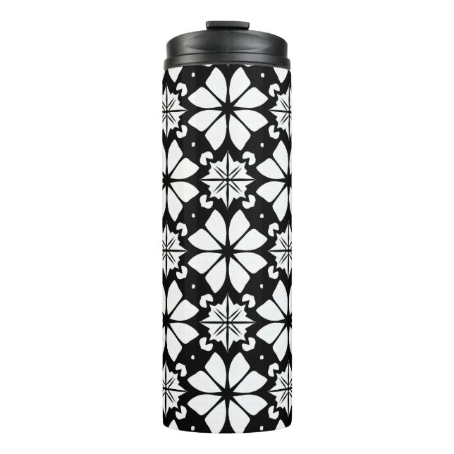 Black and white Pattern Thermal Tumbler (Front)