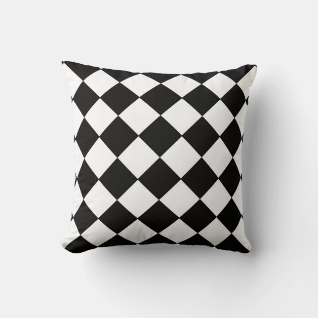 Black and white pattern throw pillow (Front)