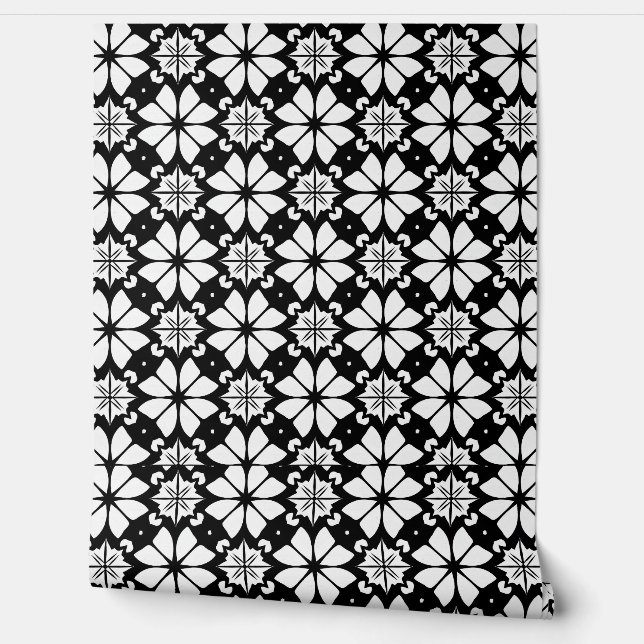 Black and white Pattern Wallpaper (Unrolling)