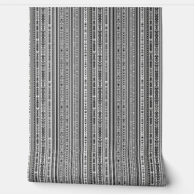 black and white pattern wallpaper  (Unrolling)