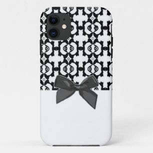 Black And White Pattern With Bow iPhone 11 Case