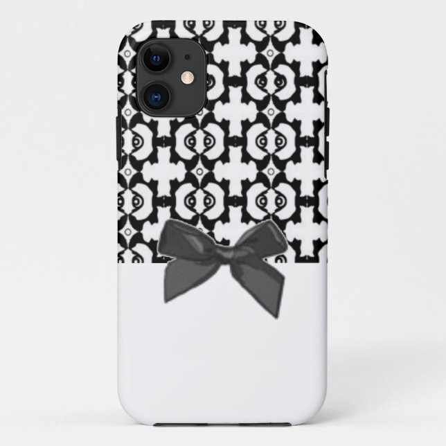 Black And White Pattern With Bow Case-Mate iPhone Case (Back)