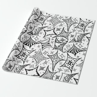 black-and-white pattern wrapping paper