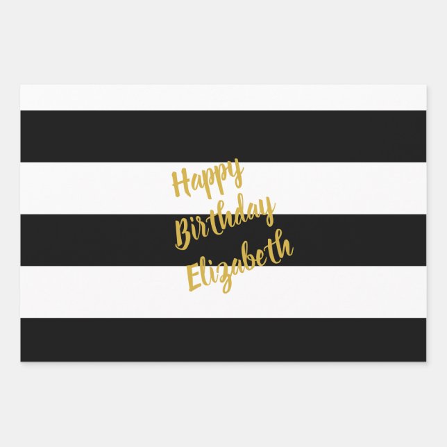 Black and White Pattern Wrapping Paper Sheet (Front)