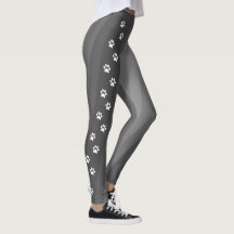 Black and White Paw Print Diagonal Stripe Workout