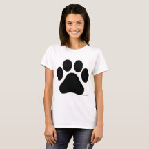 Black and White Paw Print Women's T-Shirt