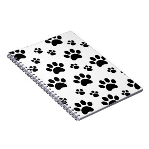 Black and White Pawprint Notebook