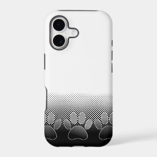 Black And White Paws Gradient Background