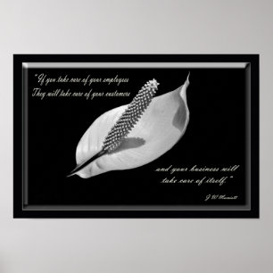 black and white peace lily poster