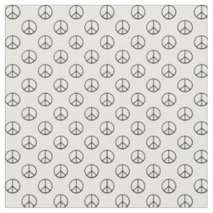 Black and White Peace Sign Fabric