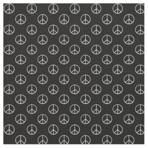 Black and White Peace Sign Fabric