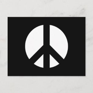 Black and White Peace Sign Postcard