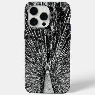 Black and White Peacock Photography iPhone 15 Pro Max Case