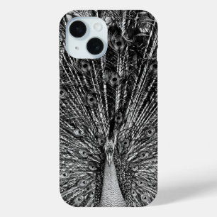 Black and White Peacock Photography iPhone 15 Case