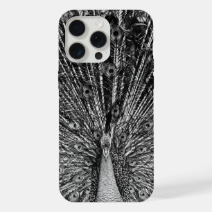 Black and White Peacock Photography iPhone 15 Pro Max Case