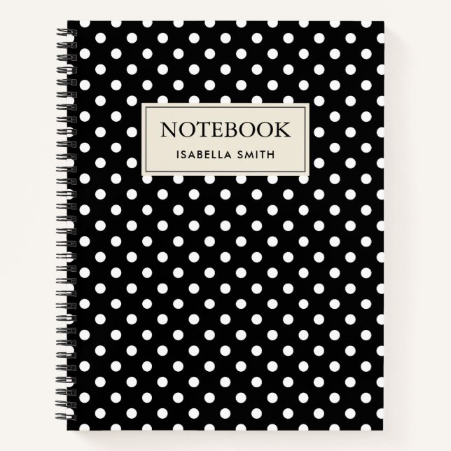 Black and White Peas Pattern Notebook (Front)