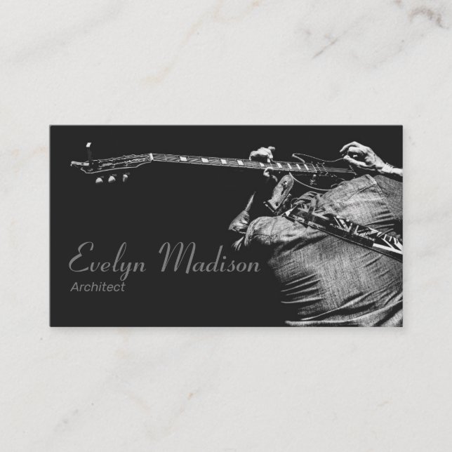 black and white people musician business card (Front)