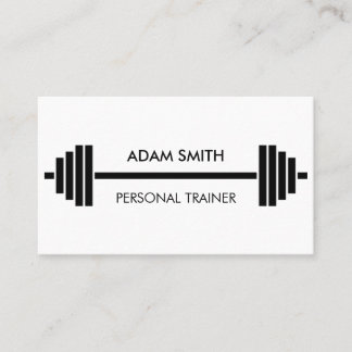 Black and White Personal Fitness Trainer Business Card