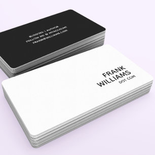Black and White Personal Website URL Business Card