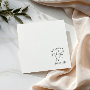 Black and white Personalised Birthday hand drawn Napkin