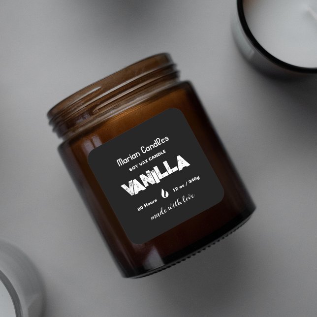 Black and white Personalised Candle Label (Creator Uploaded)