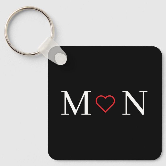 Black and White personalised Key Ring (Front)