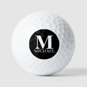 Black and White Personalised Monogram Golf Balls