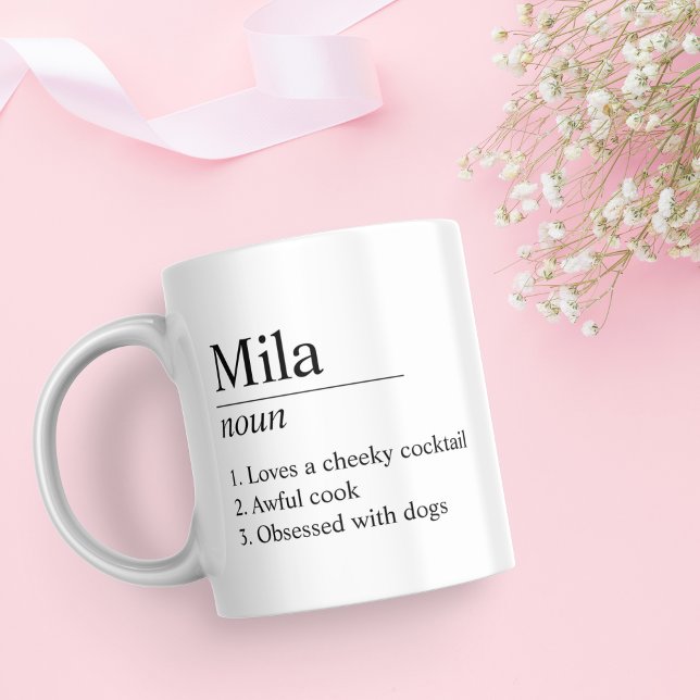 Black and White Personalised Name Definition Mug (Creator Uploaded)