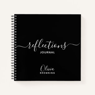 Black and White  Personalised Reflections Journal
