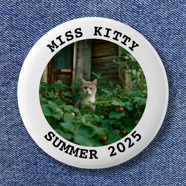 Black and White Personalised Round Photo Frame 6 Cm Round Badge (Black and White Personalized Round Photo Frame Pinback Button)