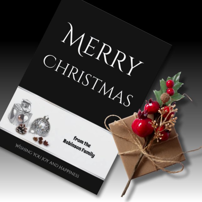 Black and White Personalized Christmas Card (Creator Uploaded)