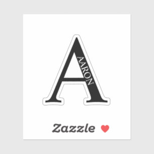 Black and White Personalized Monogram and Name