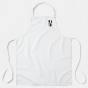 Black and White Personalized Monogram and Name Apr Apron