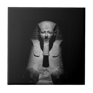 Black and white pharaoh king ceramic tile