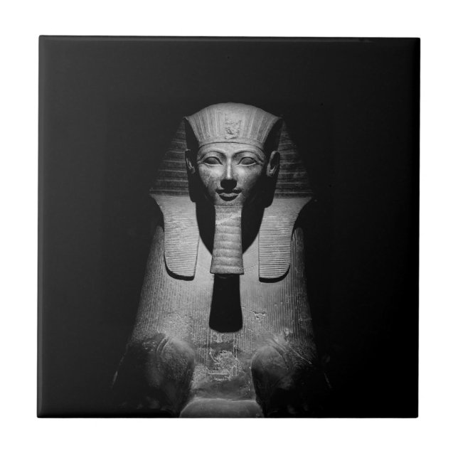 Black and white pharaoh king ceramic tile (Front)